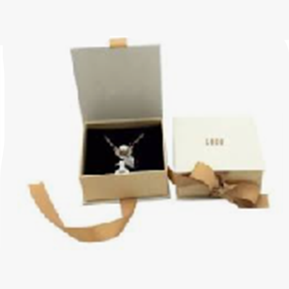 Square  black heaven and earth cover luxury necklace gift box with lining