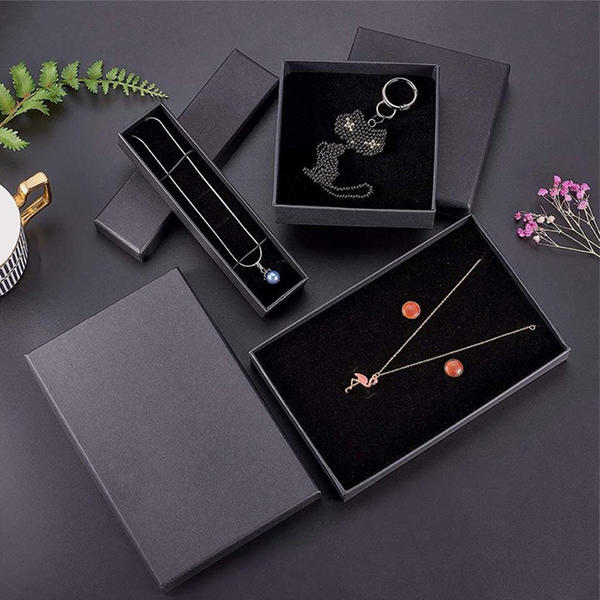 Square  black heaven and earth cover luxury necklace gift box with lining